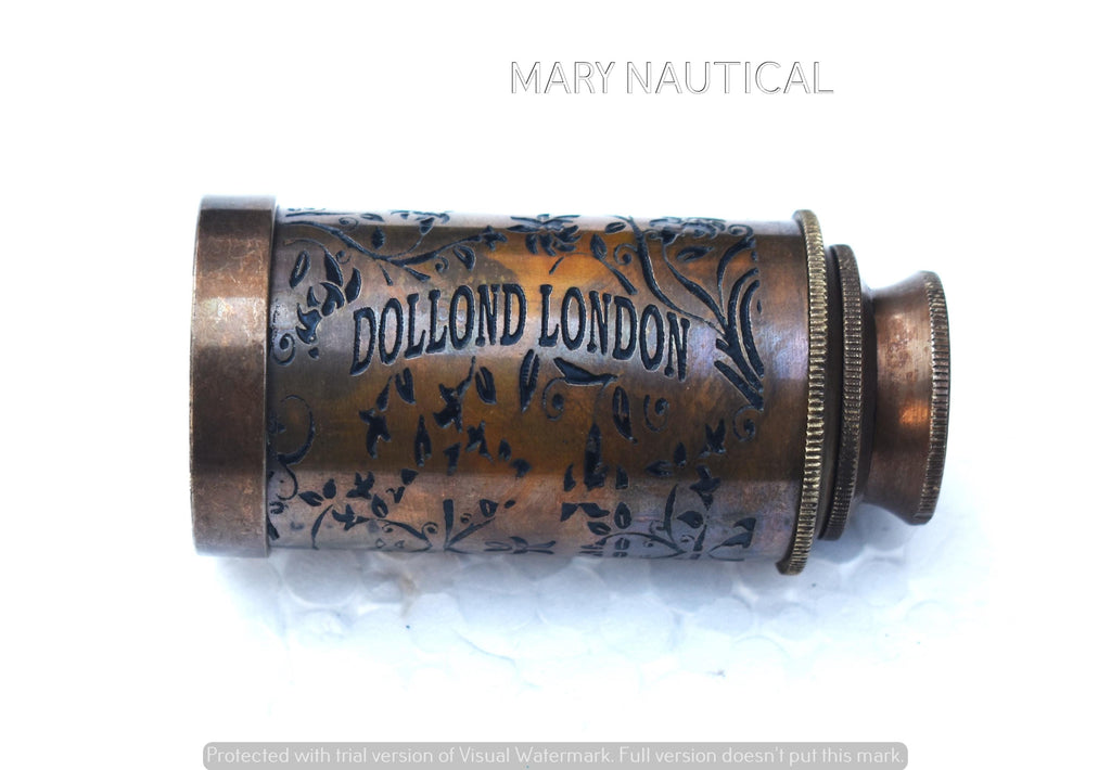 Vintage Dollond London Brass Telescope – Antique Nautical Spyglass with Leather Case image 8