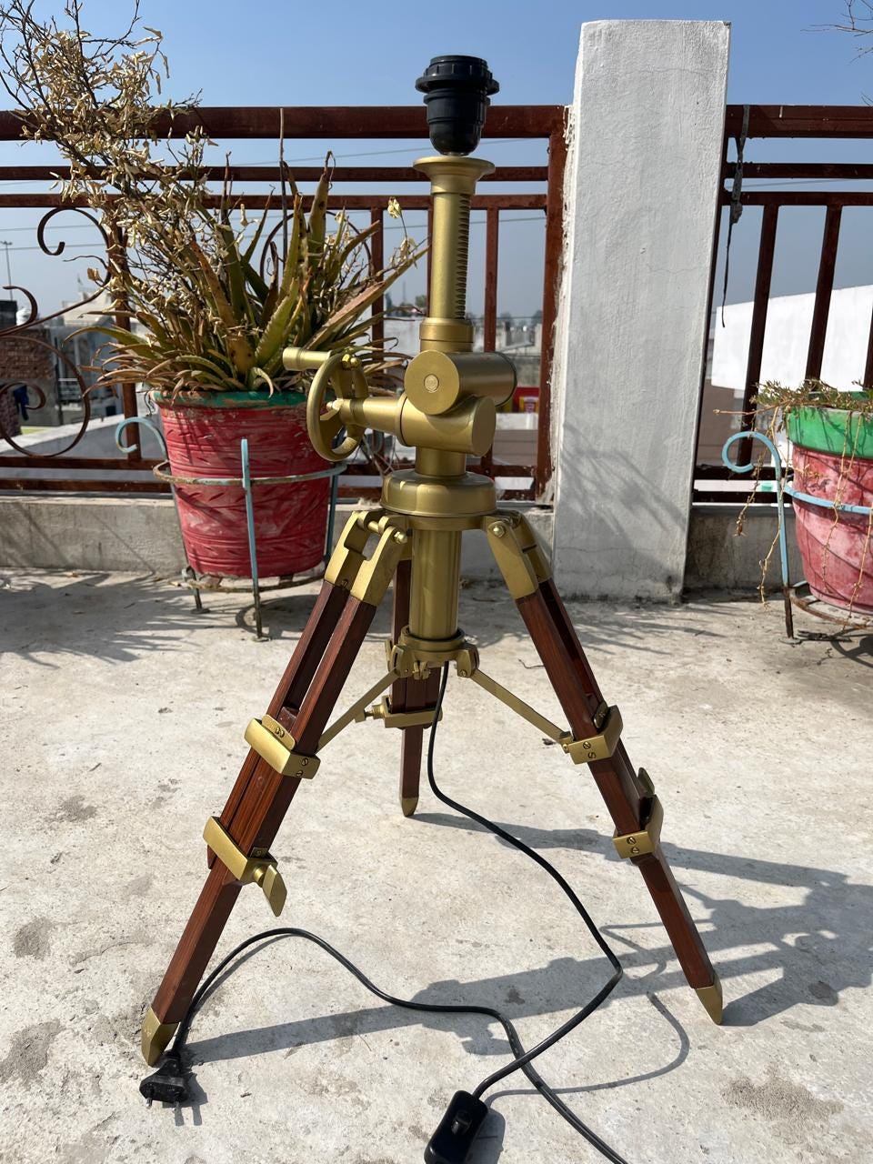 Handcrafted Royal Tripod Table Lamp | Marine Industrial Decor-Adjustable Designer Lamp with Shade-Living Room Bedroom” image 8