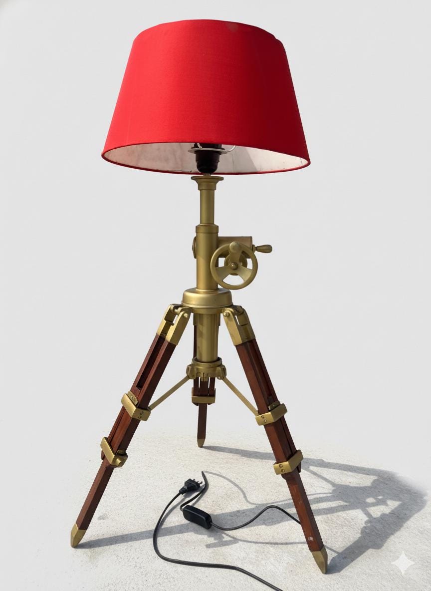 Handcrafted Royal Tripod Table Lamp | Marine Industrial Decor-Adjustable Designer Lamp with Shade-Living Room Bedroom” image 1