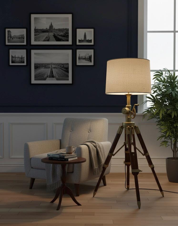 Handcrafted Royal Tripod Table Lamp | Marine Industrial Decor-Adjustable Designer Lamp with Shade-Living Room Bedroom” image 20