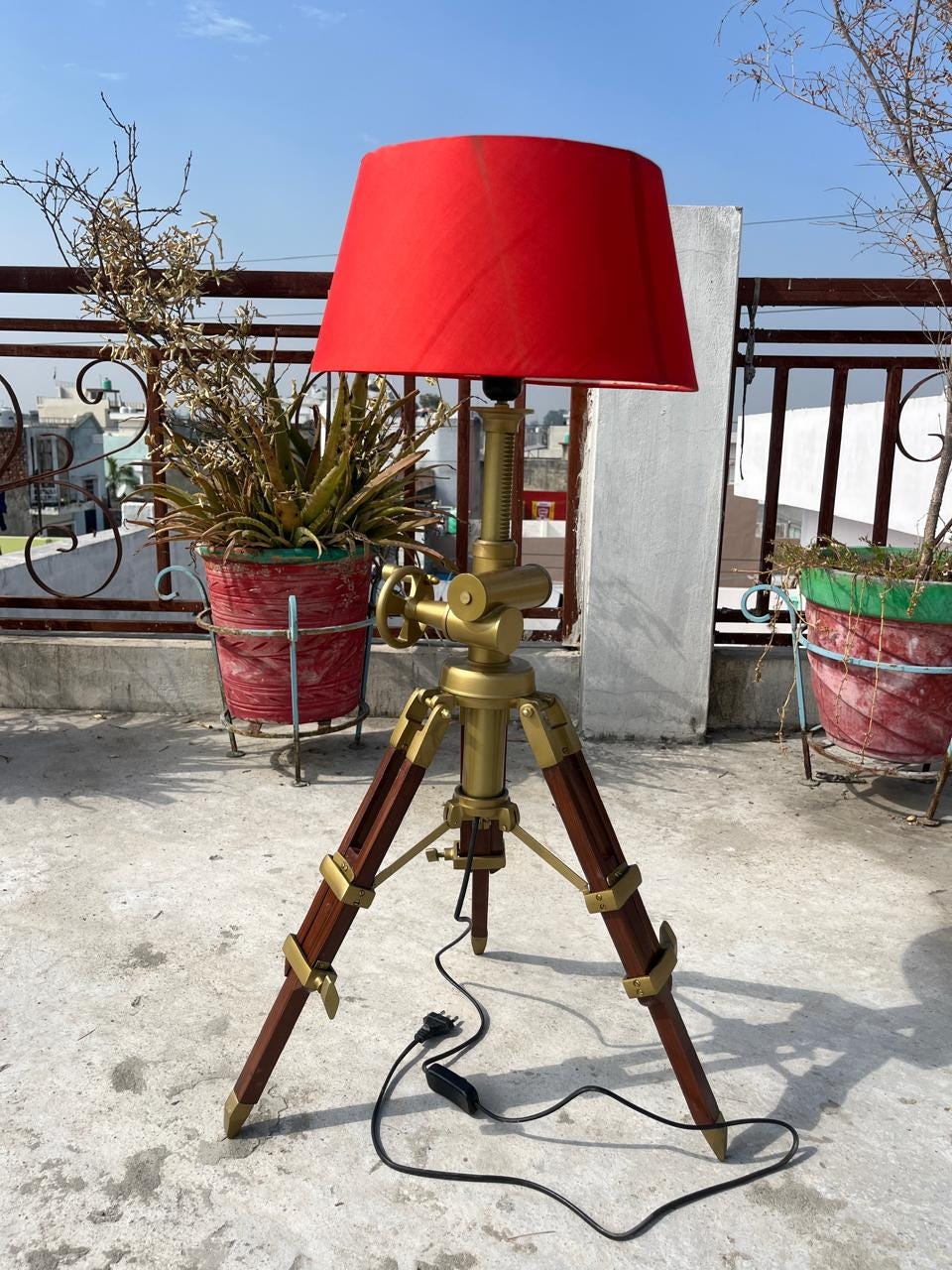 Handcrafted Royal Tripod Table Lamp | Marine Industrial Decor-Adjustable Designer Lamp with Shade-Living Room Bedroom” image 5