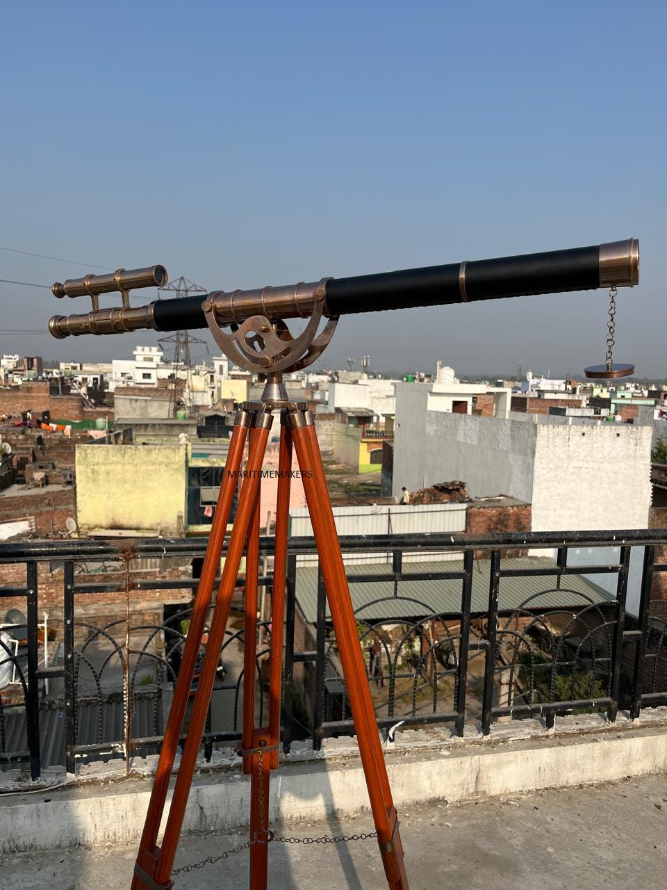 Antique Style Brass Floor Telescope 39" Nautical Décor on Wooden Tripod Handmade-Gift-for-Office & Home-Antique-Luxury-Gift image 18