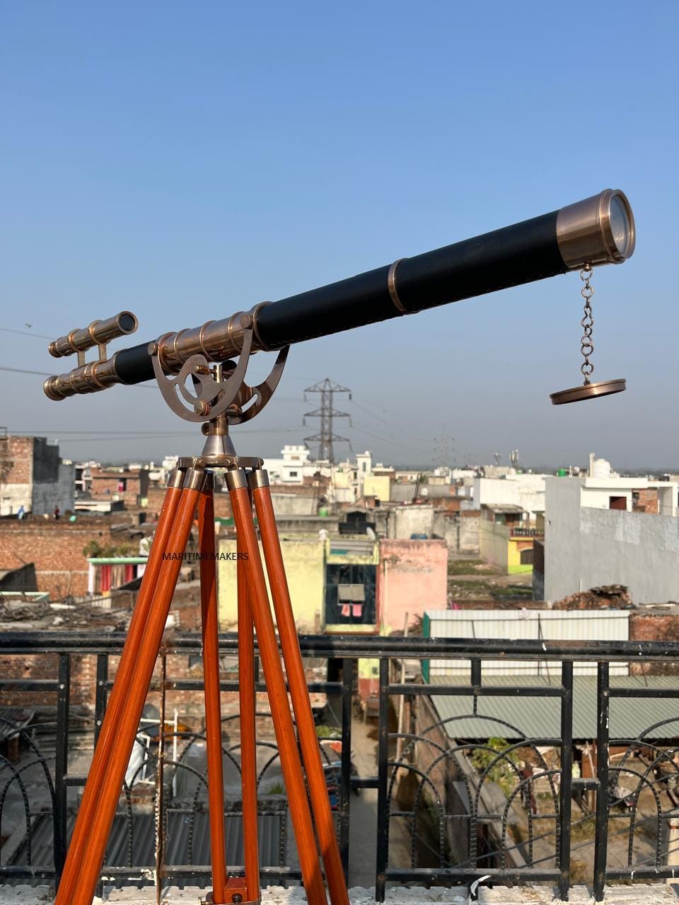 Antique Style Brass Floor Telescope 39" Nautical Décor on Wooden Tripod Handmade-Gift-for-Office & Home-Antique-Luxury-Gift image 17