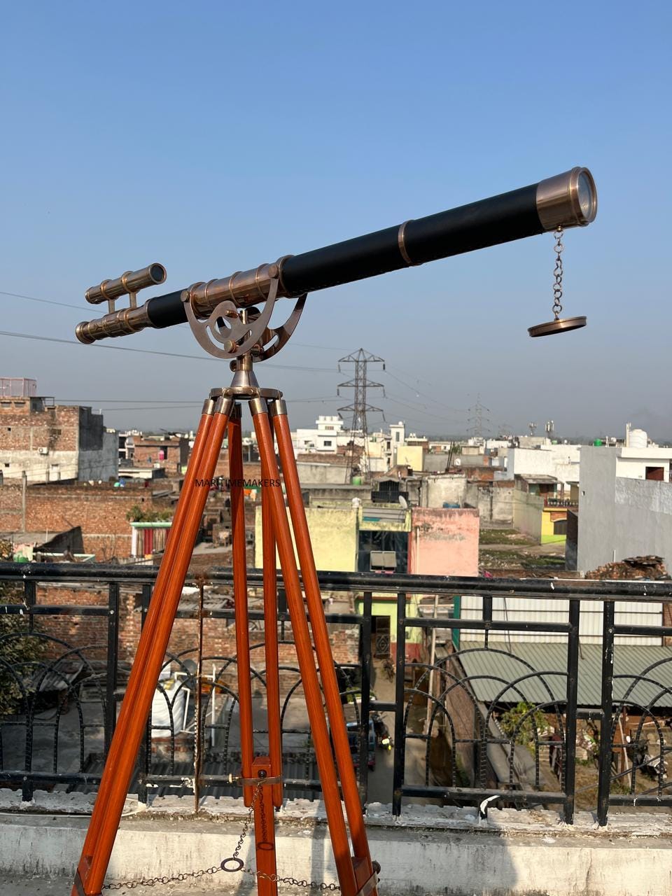 Antique Style Brass Floor Telescope 39" Nautical Décor on Wooden Tripod Handmade-Gift-for-Office & Home-Antique-Luxury-Gift image 19