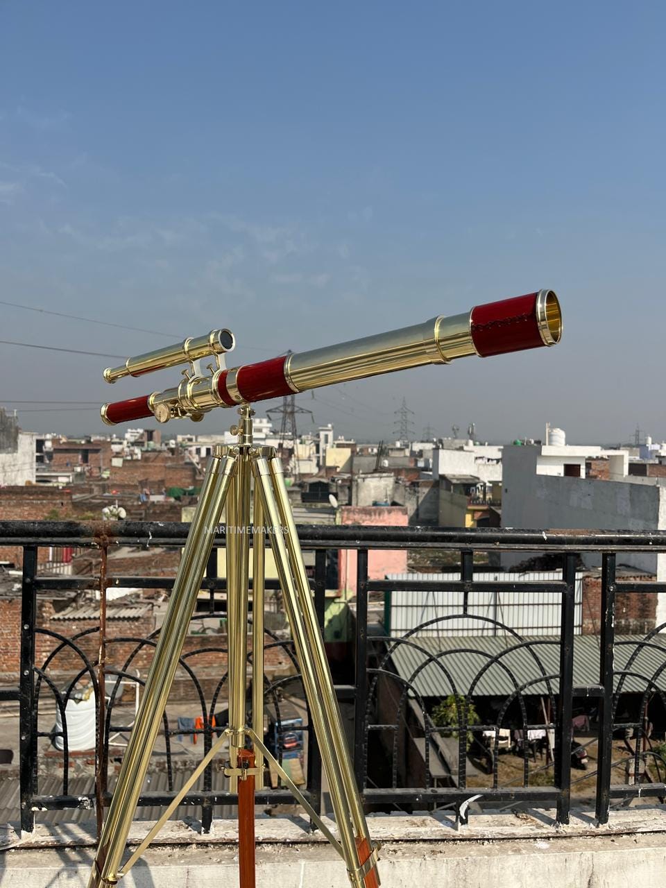 Personalized Luxury Vintage Brass Telescope with Wooden Tripod Nautical Home Decor Explorer-Custom-Engraved-Gift Office & Library -