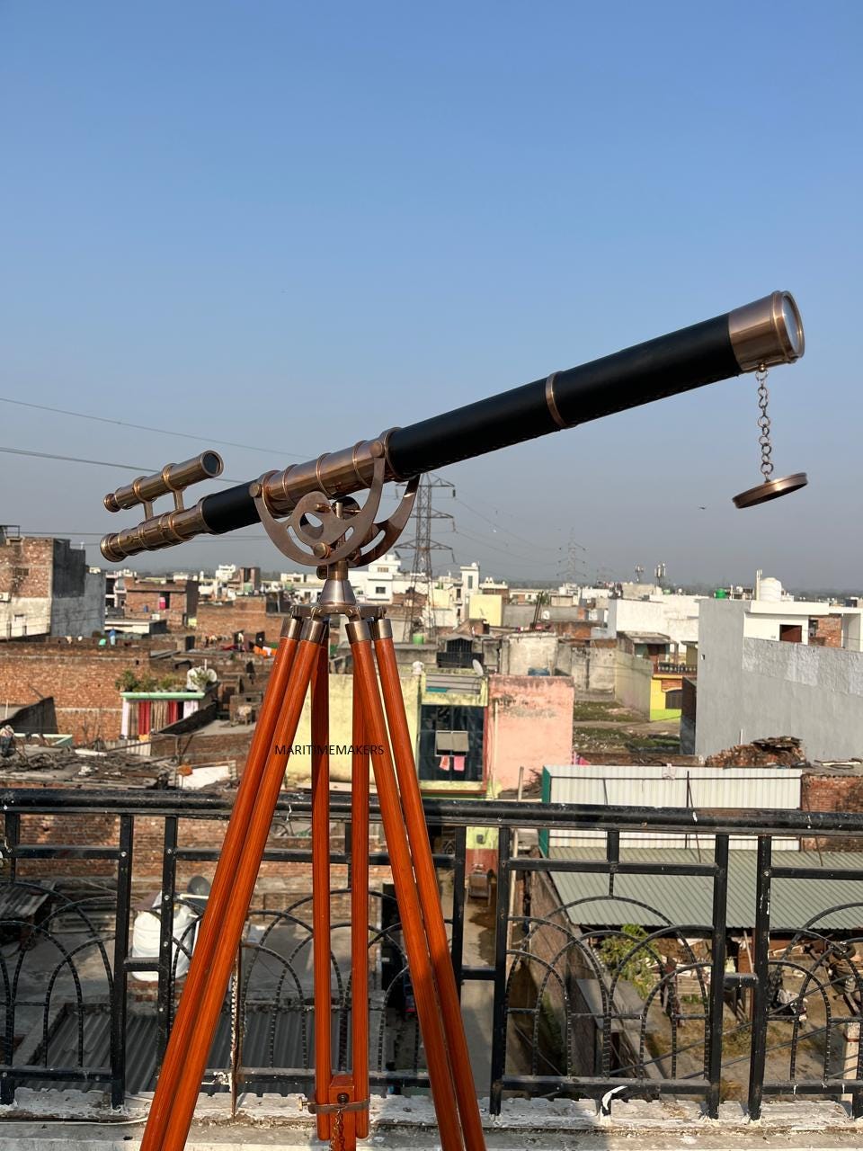 Antique Style Brass Floor Telescope 39" Nautical Décor on Wooden Tripod Handmade-Gift-for-Office & Home-Antique-Luxury-Gift image 13